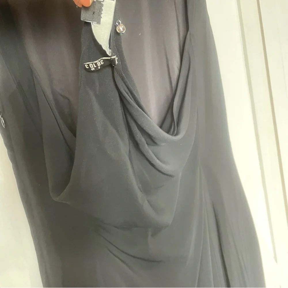 Love Moschino Black Shift Dress Drape Open Back Size 6 cocktail Party Evening - Picture 7 of 16